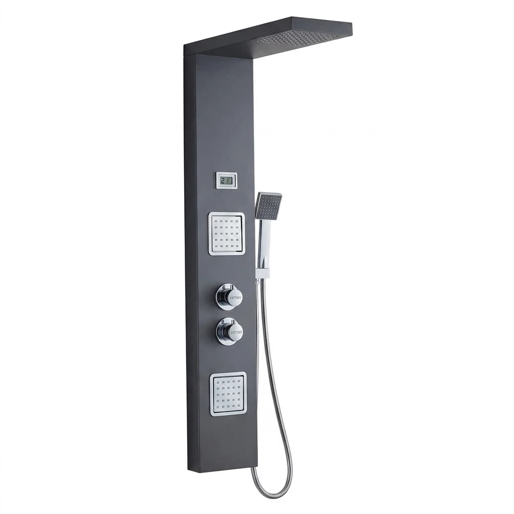PANEL DE DUCHA COLUMNA ACERO INOXIDABLE GRAFITO