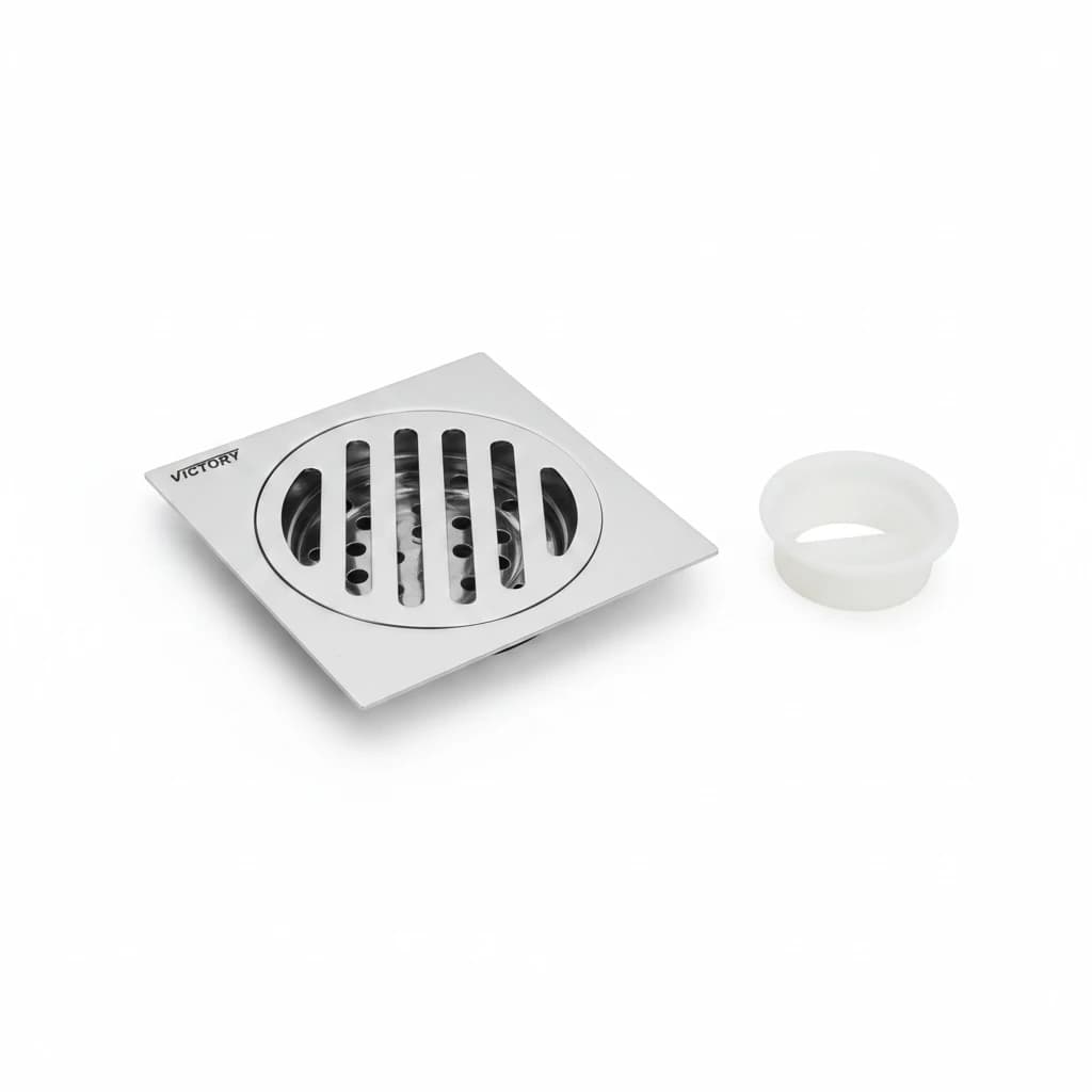 REJILLA DE PISO 10 X 10 CROMO CON TAPA OLORES CROMO LATON PLUS