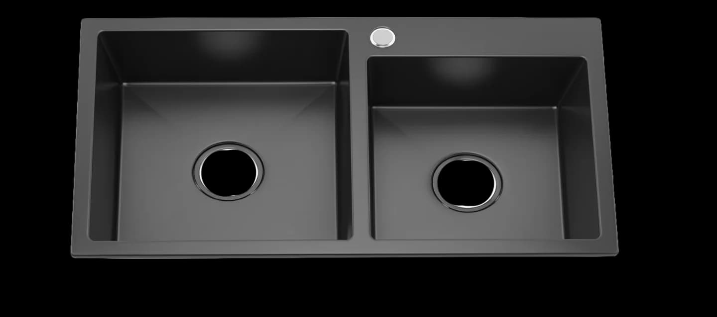 FREGADERO GRAFITO DE 780X430X220MM ACERO INOXIDABLE ESPESOR DE 0.8 MM INCLUYE JABONERO, ESCURRIDOR, SOPAPAS Y SIFÓN